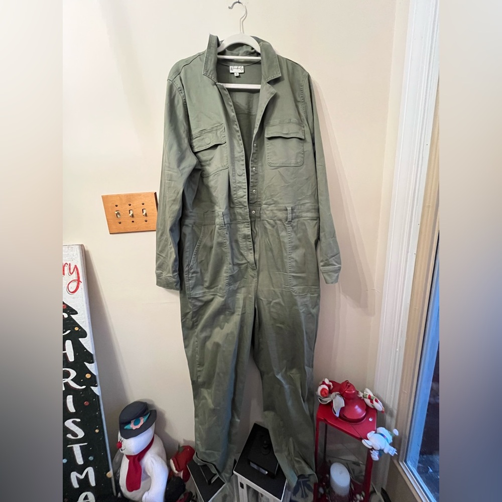 Green utility jumpsuit
